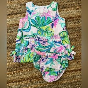 Lily Pulitzer knit shift dress with bloomers 6-12 months